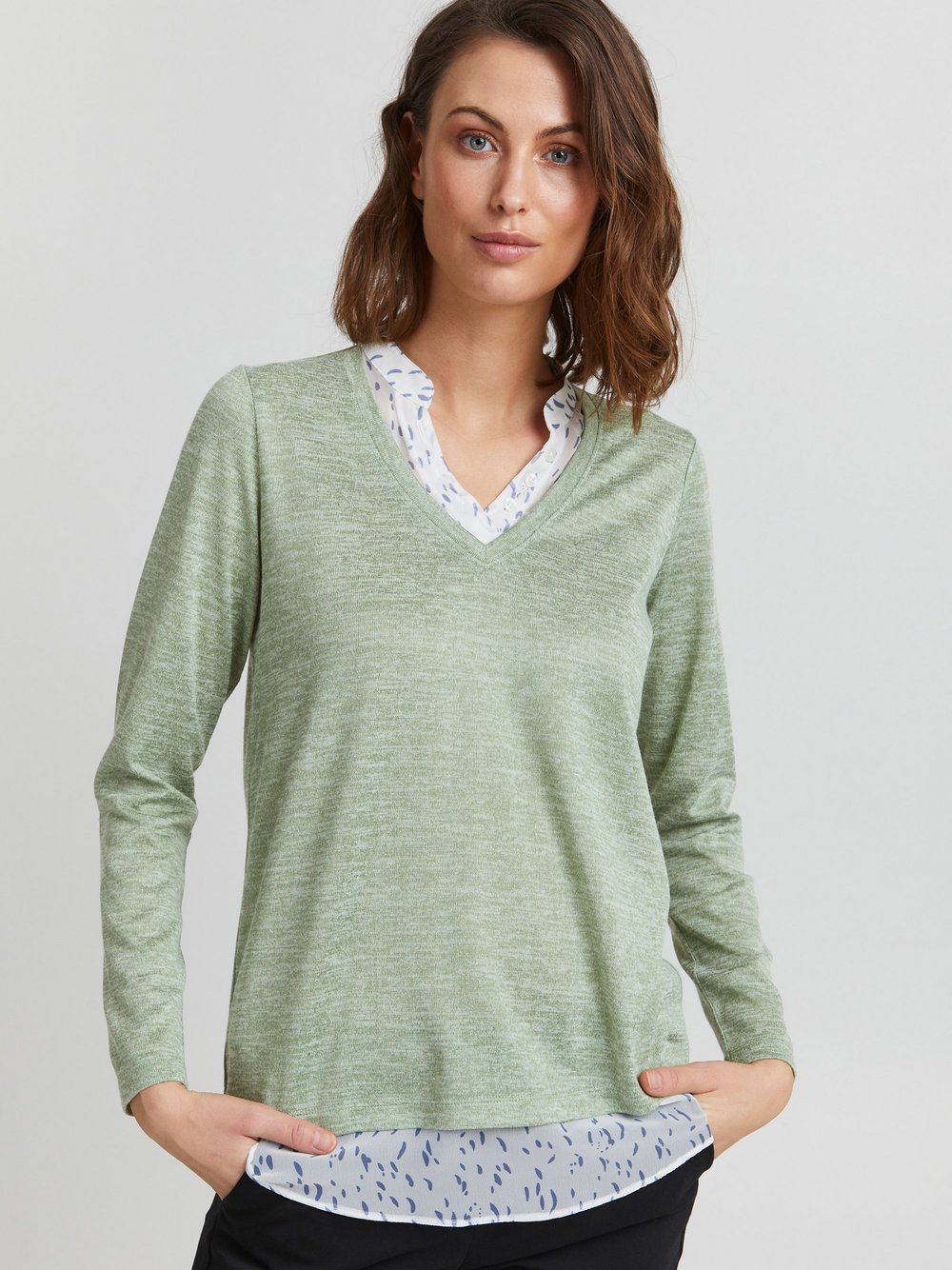 fransa 2-in-1-Pullover Damen grün, M