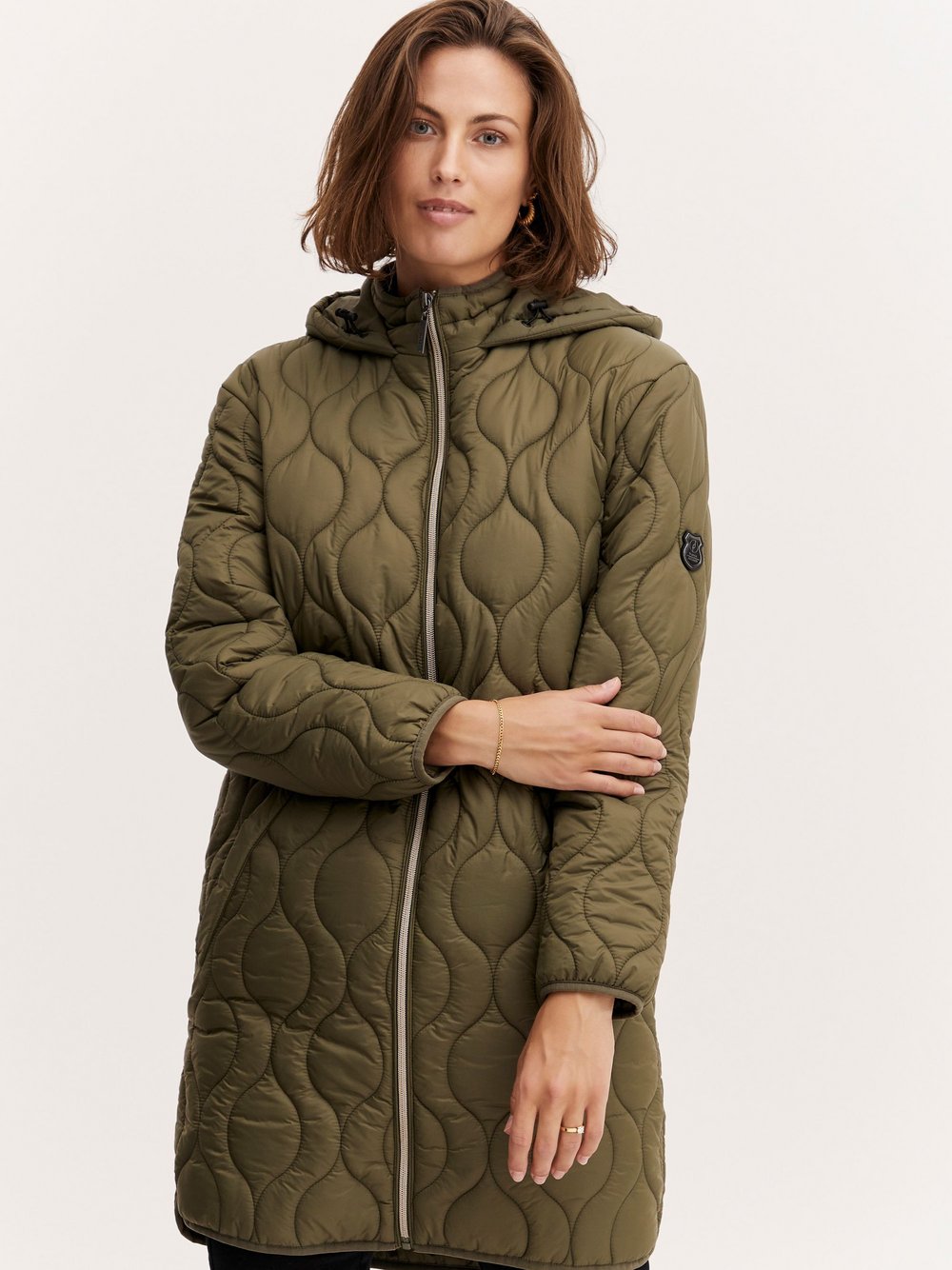 fransa Steppjacke Damen Polyamid grün, M