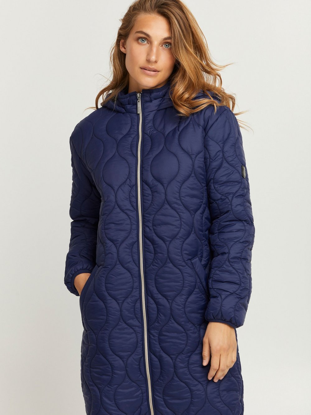 fransa Steppjacke Damen Polyamid blau, M