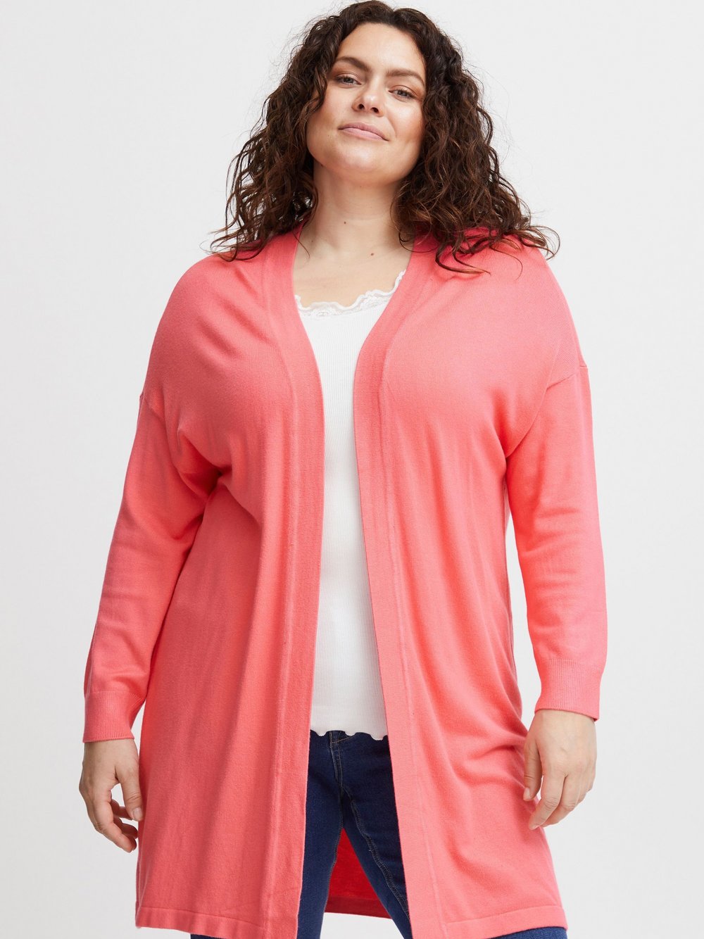 fransa Cardigan Damen Viskose rosa, 50-52