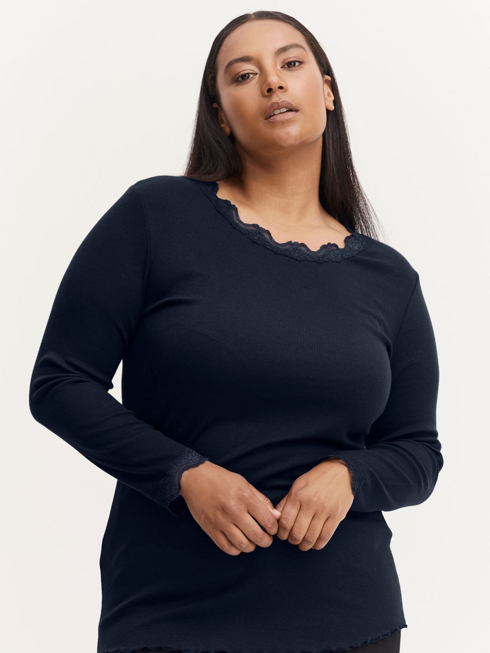 fransa Langarmshirt Damen blau, 42-44