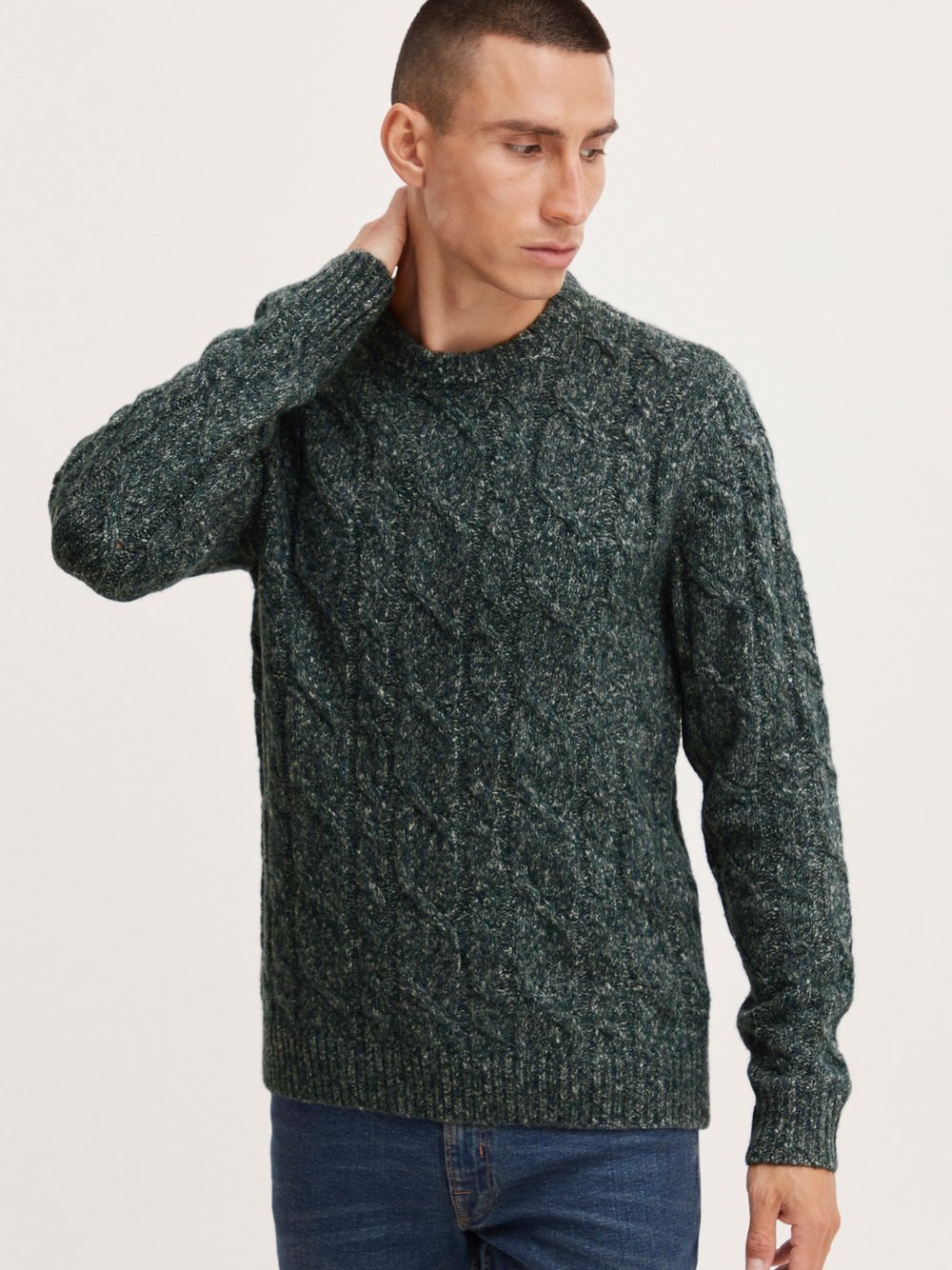 CASUAL FRIDAY Strickpullover Herren grün meliert, XXL