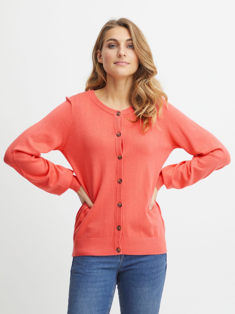 Thumbnail - fransa Strickjacke Damen Viskose rot, S