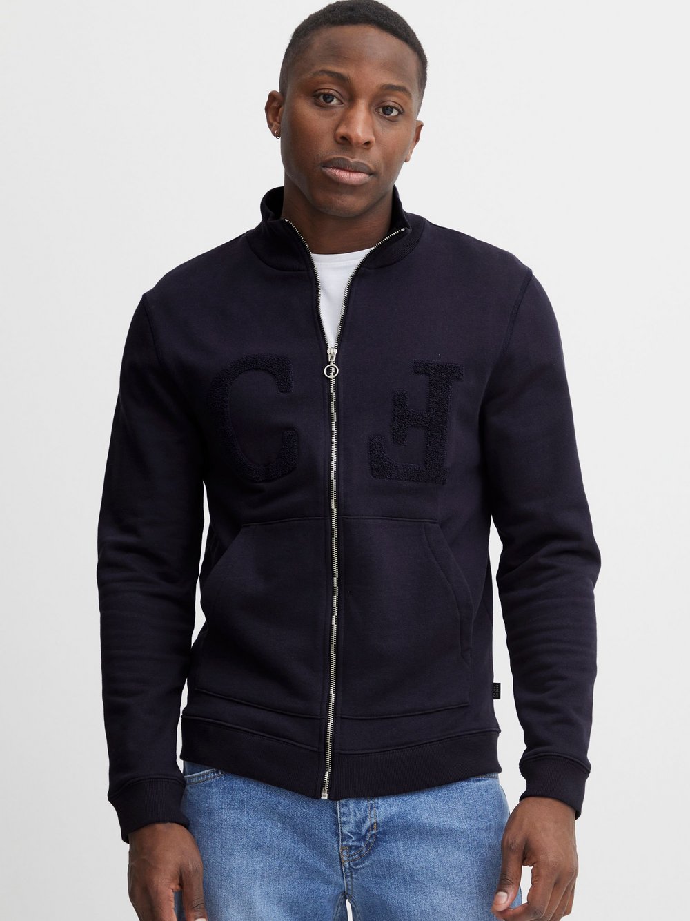 CASUAL FRIDAY Sweatjacke Herren Baumwolle blau, XXL