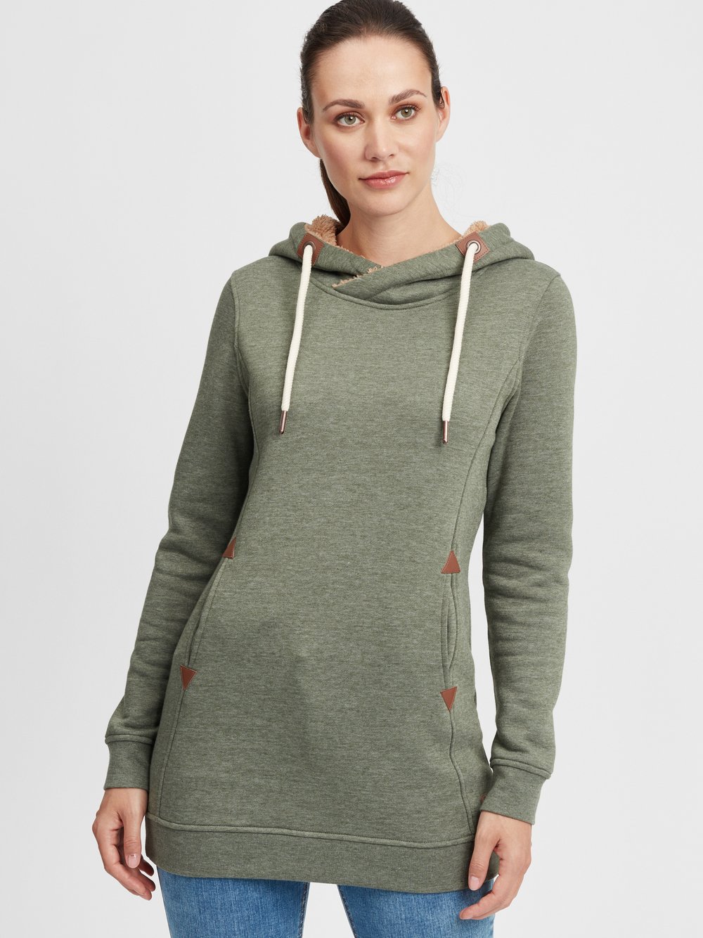 OXMO Hoodie Damen Baumwolle grün, XS