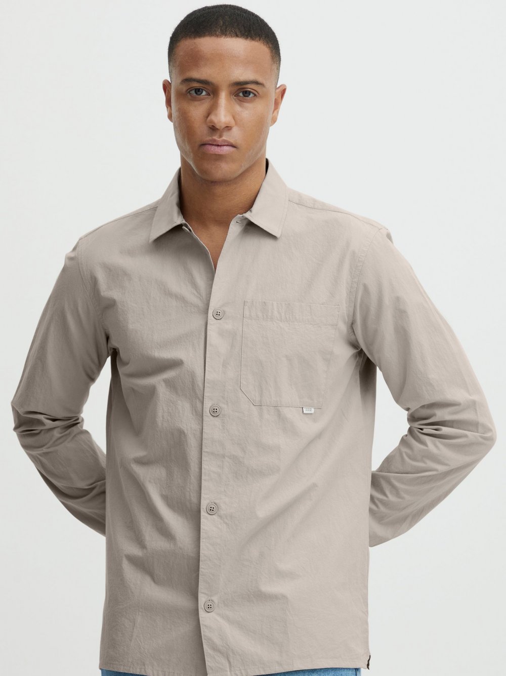 CASUAL FRIDAY Langarmhemd Herren Comfort Fit Baumwolle beige, XXXL