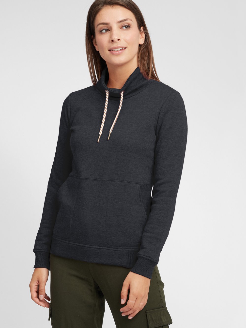 OXMO Sweatshirt Damen Baumwolle grau, S