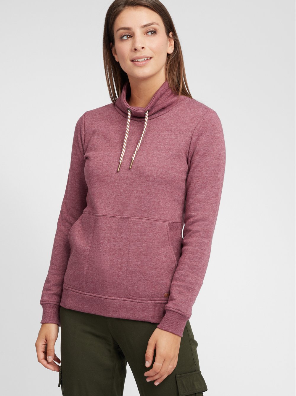 Thumbnail - OXMO Sweatshirt Damen Baumwolle rot, M