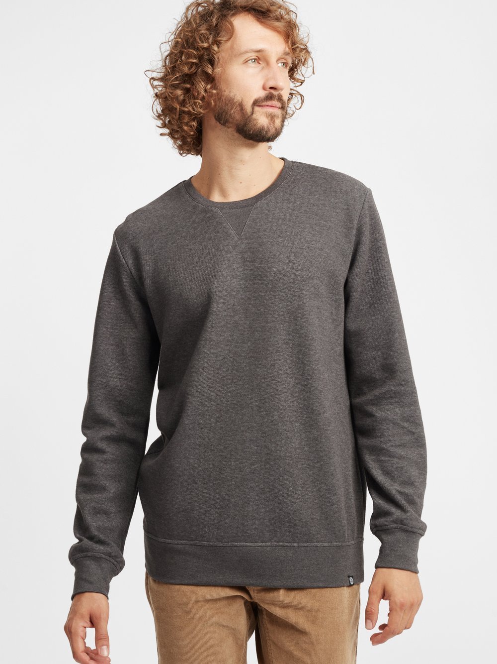 Thumbnail - Solid Sweatshirt Herren grau, S