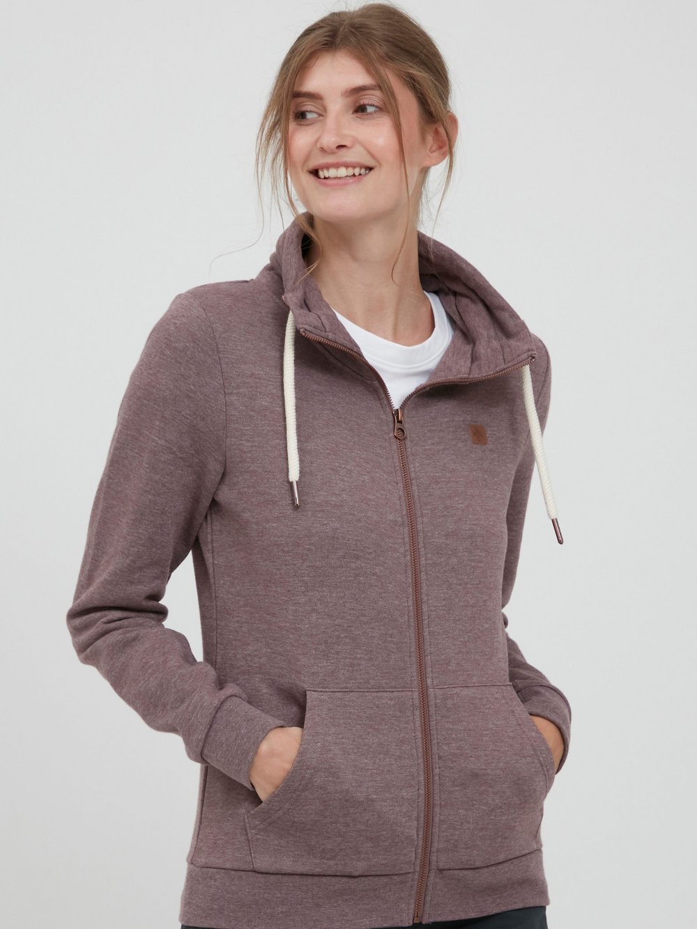 OXMO Strickjacke Damen Baumwolle braun, XXL