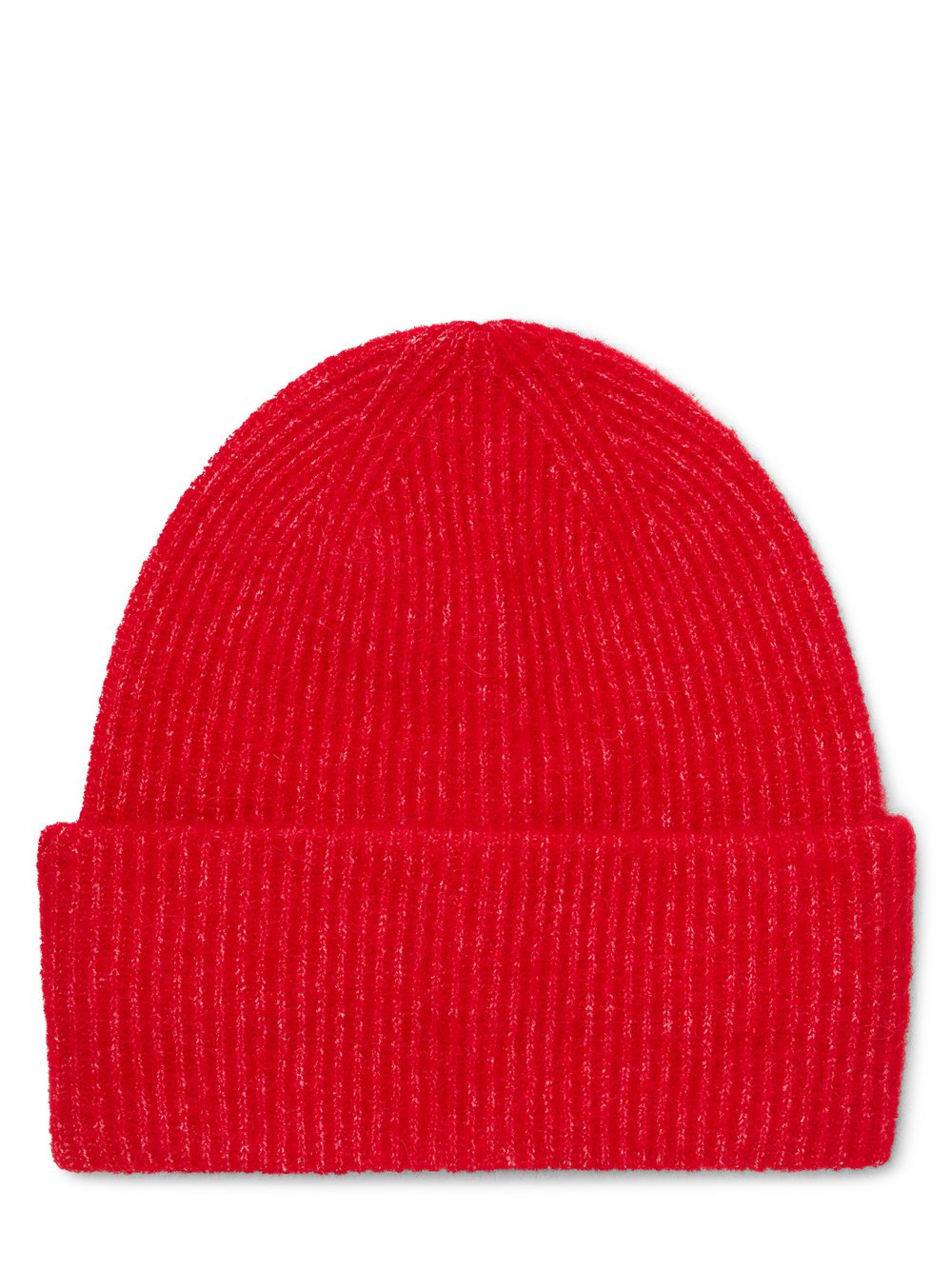 Samsøe Samsøe Strickmütze mit Alpaka- und Merino-Anteil Damen Rippe rot, ONE SIZE