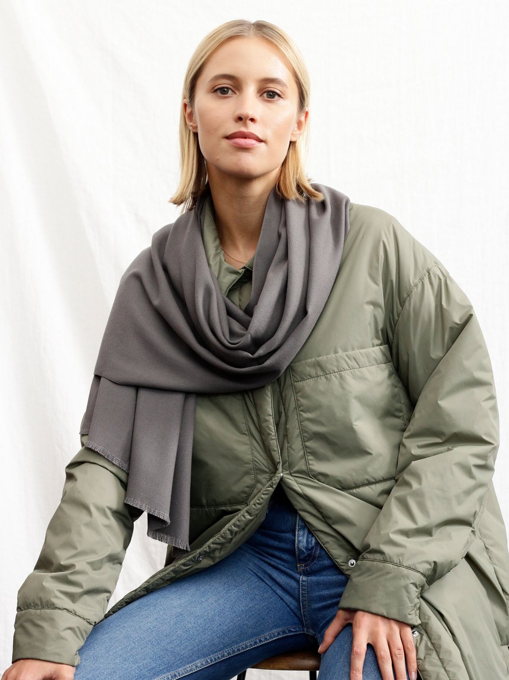 Thumbnail - Codello Fransenschal Damen grau, ONE SIZE
