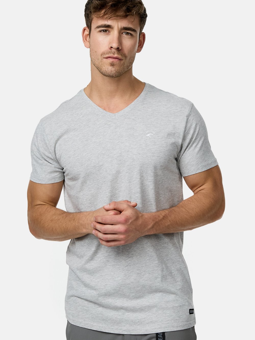 Indicode T-Shirt Herren Baumwolle grau, XL