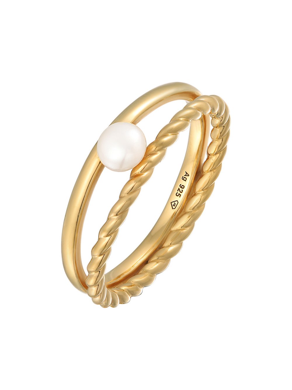 Elli PREMIUM Ring Damen Sterlingsilber gold, 52