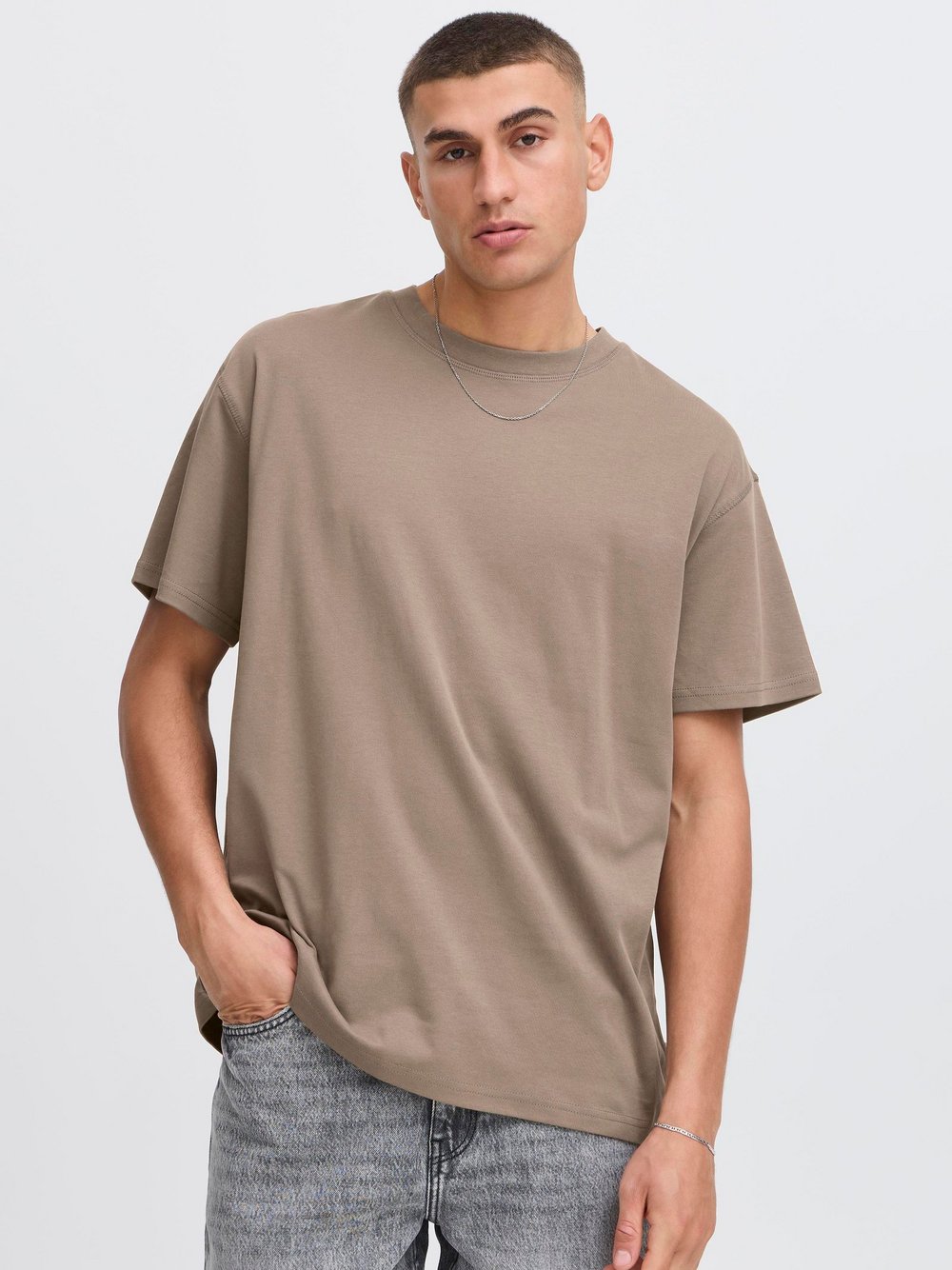 Thumbnail - Solid T-Shirt Herren Baumwolle braun, XXXL