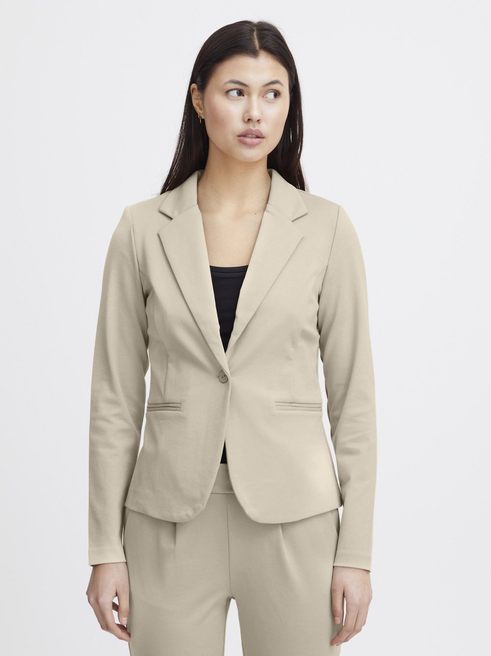Ichi Sweatblazer Damen beige, L