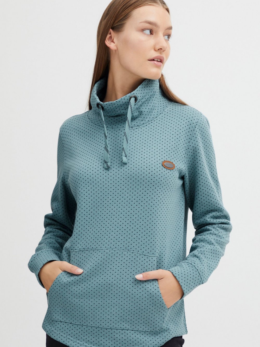 OXMO Sweatshirt Damen Baumwolle blau, XS