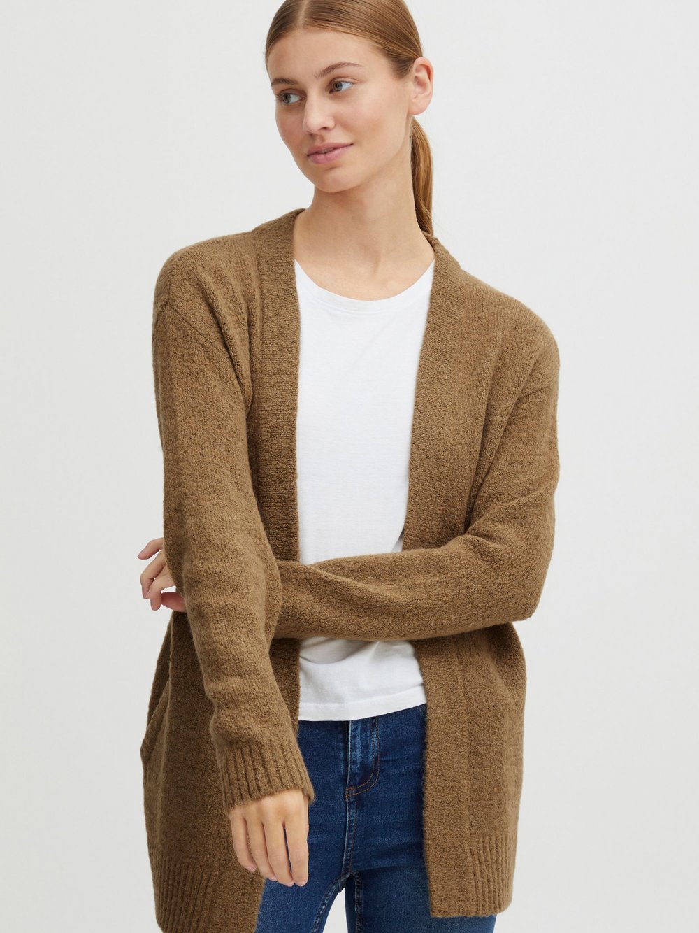 OXMO Strickjacke Damen beige, XXL