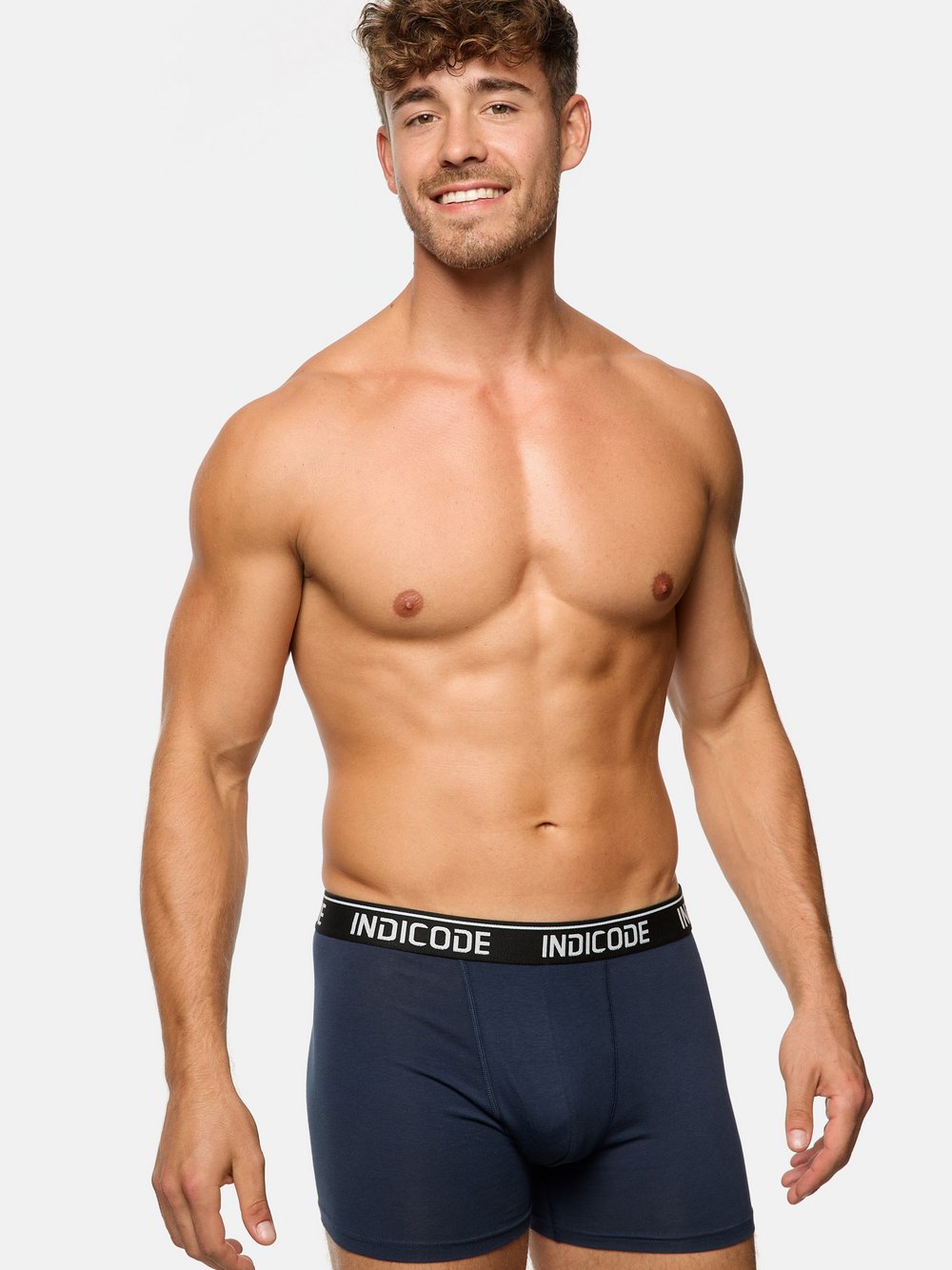 Indicode Boxershorts Herren Baumwolle blau, M