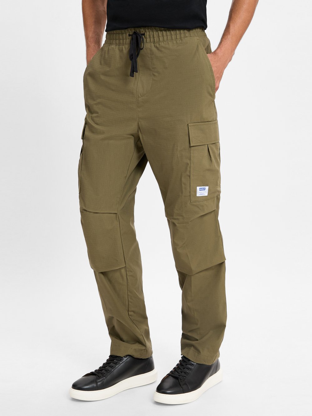 HUGO BLUE Cargohose Herren Baumwolle grün, XL