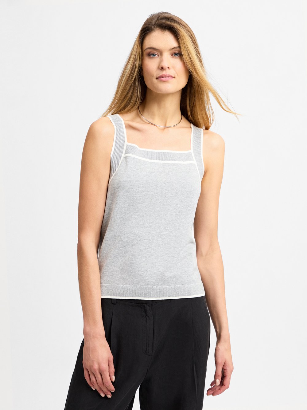 BOSS Top Damen Stretch grau meliert, L