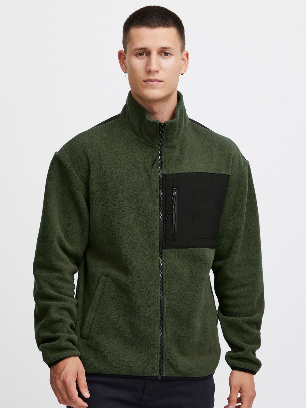 BLEND Fleecejacke Herren grün, XXL