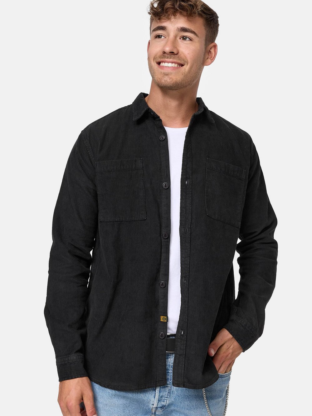 Indicode Hemd Langarm Herren Regular Fit Baumwolle schwarz, M