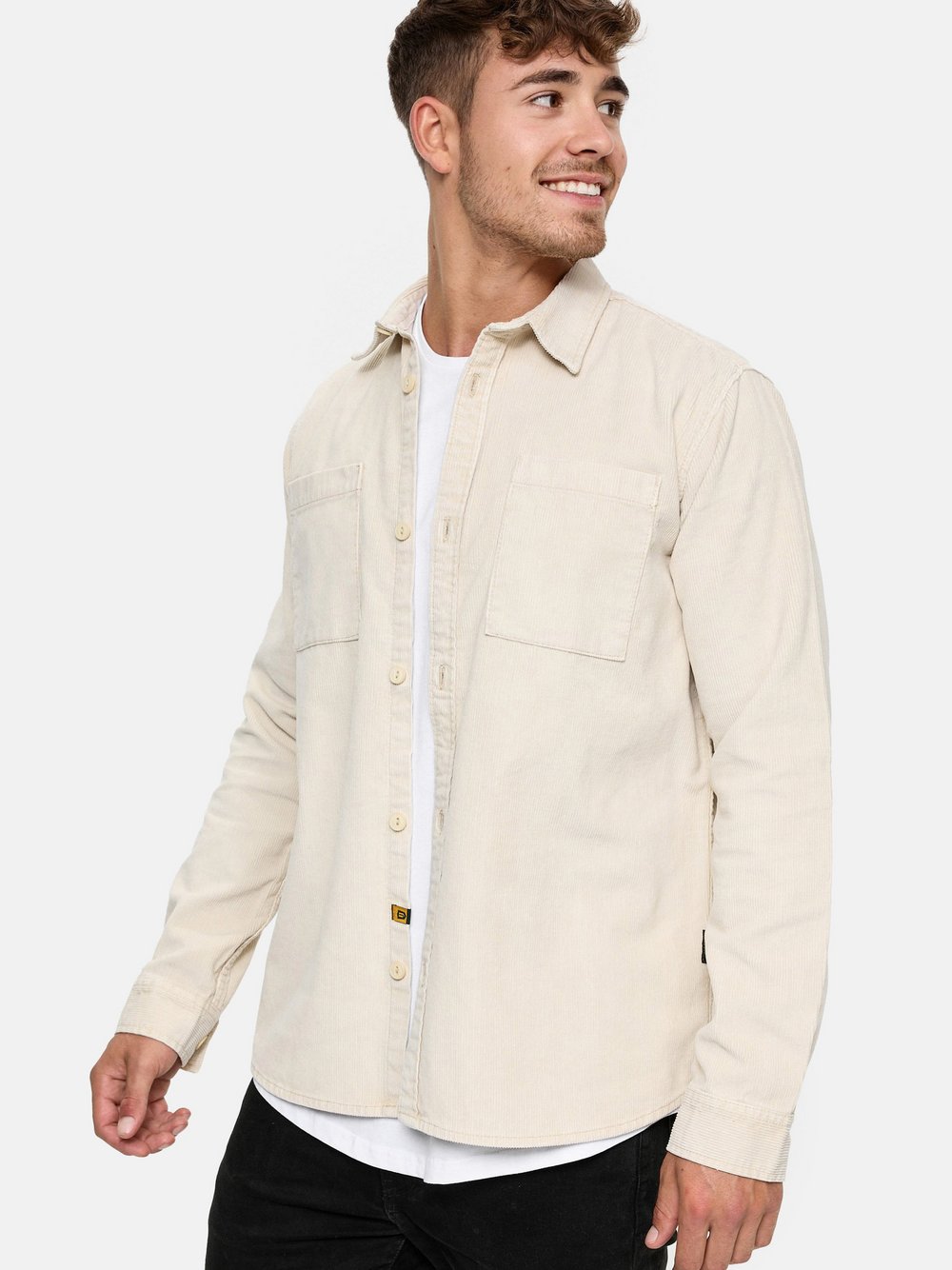 Indicode Hemd Langarm Herren Regular Fit Baumwolle beige, L