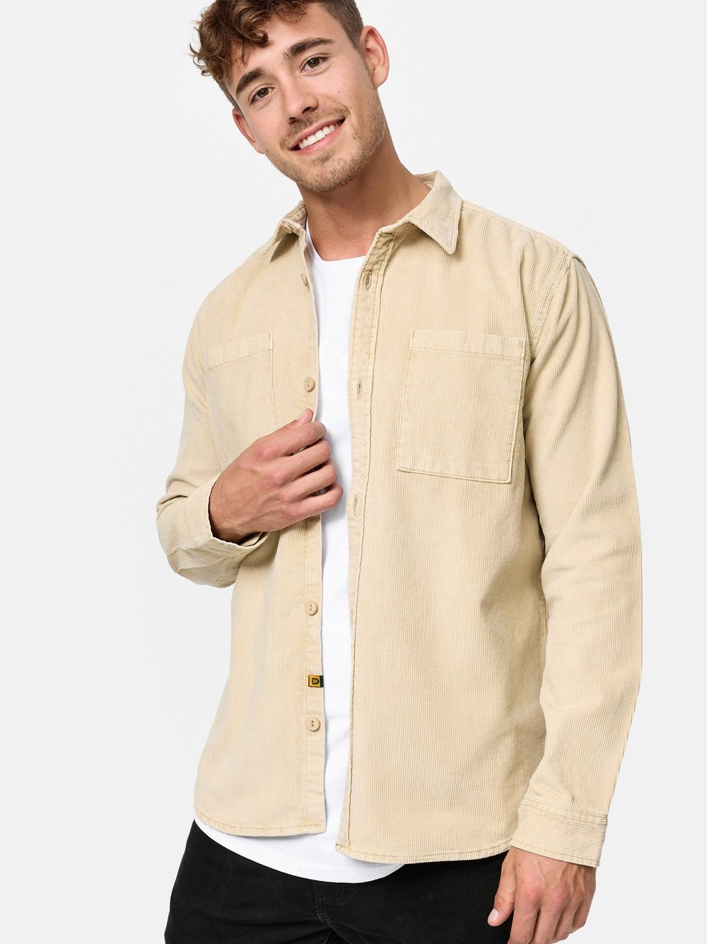 Indicode Hemd Langarm Herren Regular Fit Baumwolle beige, XL