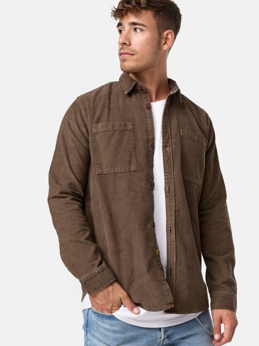 Indicode Hemd Langarm Herren Regular Fit Baumwolle braun, XL