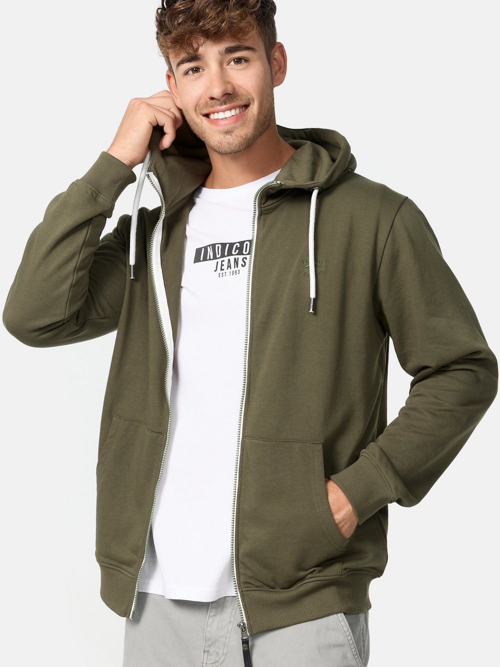 Indicode Sweatjacke Herren Baumwolle grün, S