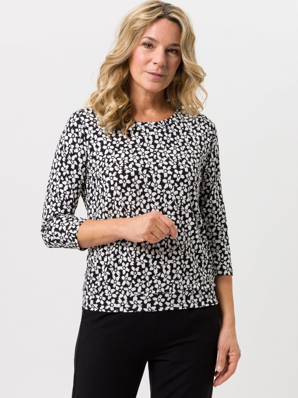 Frank Walder Shirt Damen Viskose mehrfarbig gemustert, 48
