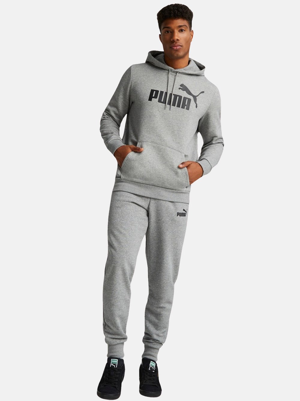 Puma Hoodie Herren Baumwolle grau bedruckt, XL