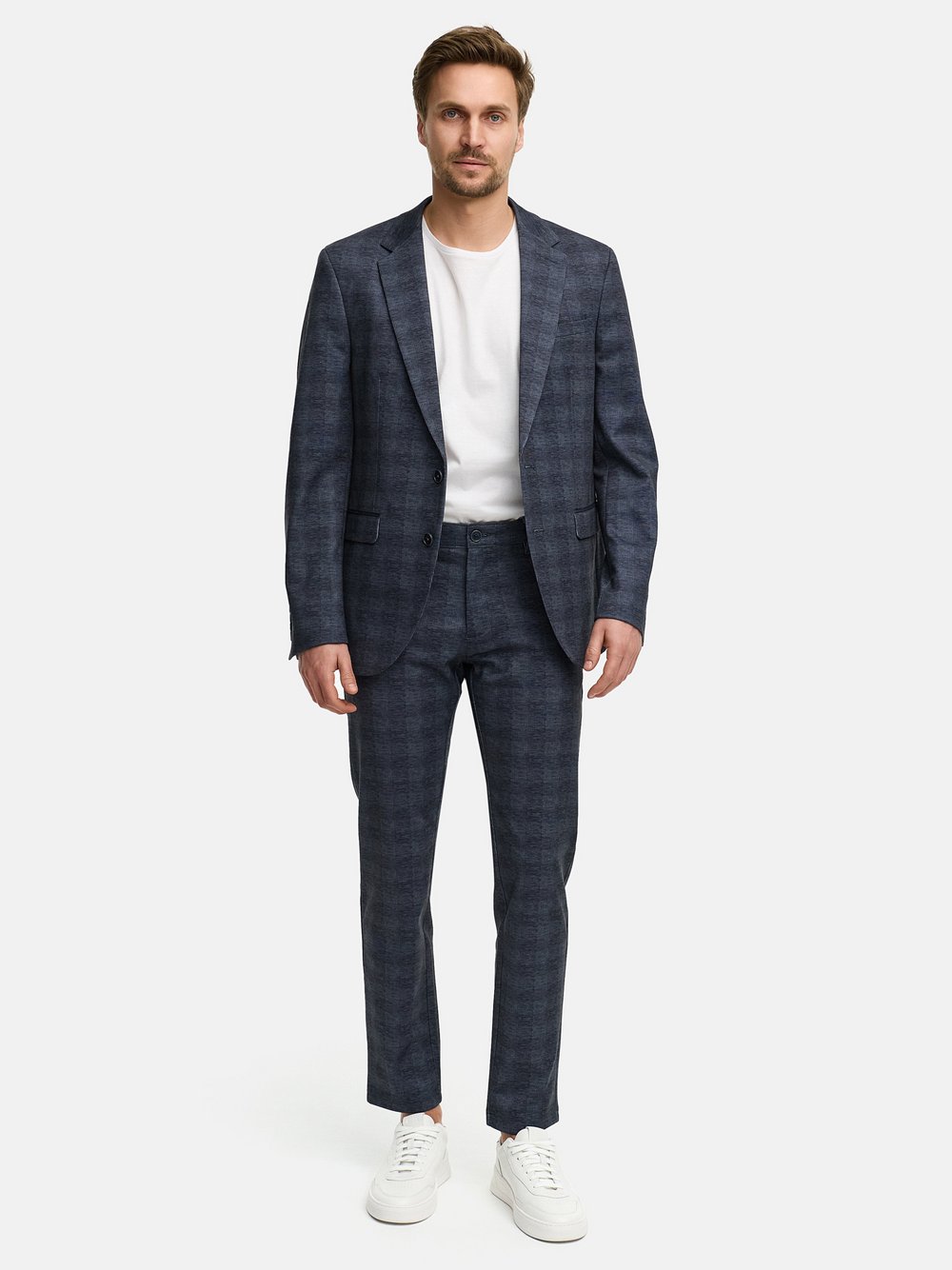 Thumbnail - Jeff Anzug 2-Teiler Herren Slim Fit blau kariert, 46