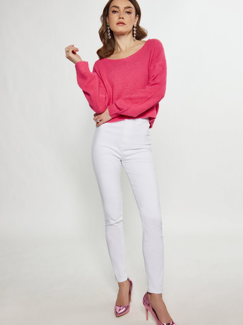 Faina Strick Pullover Damen pink, S