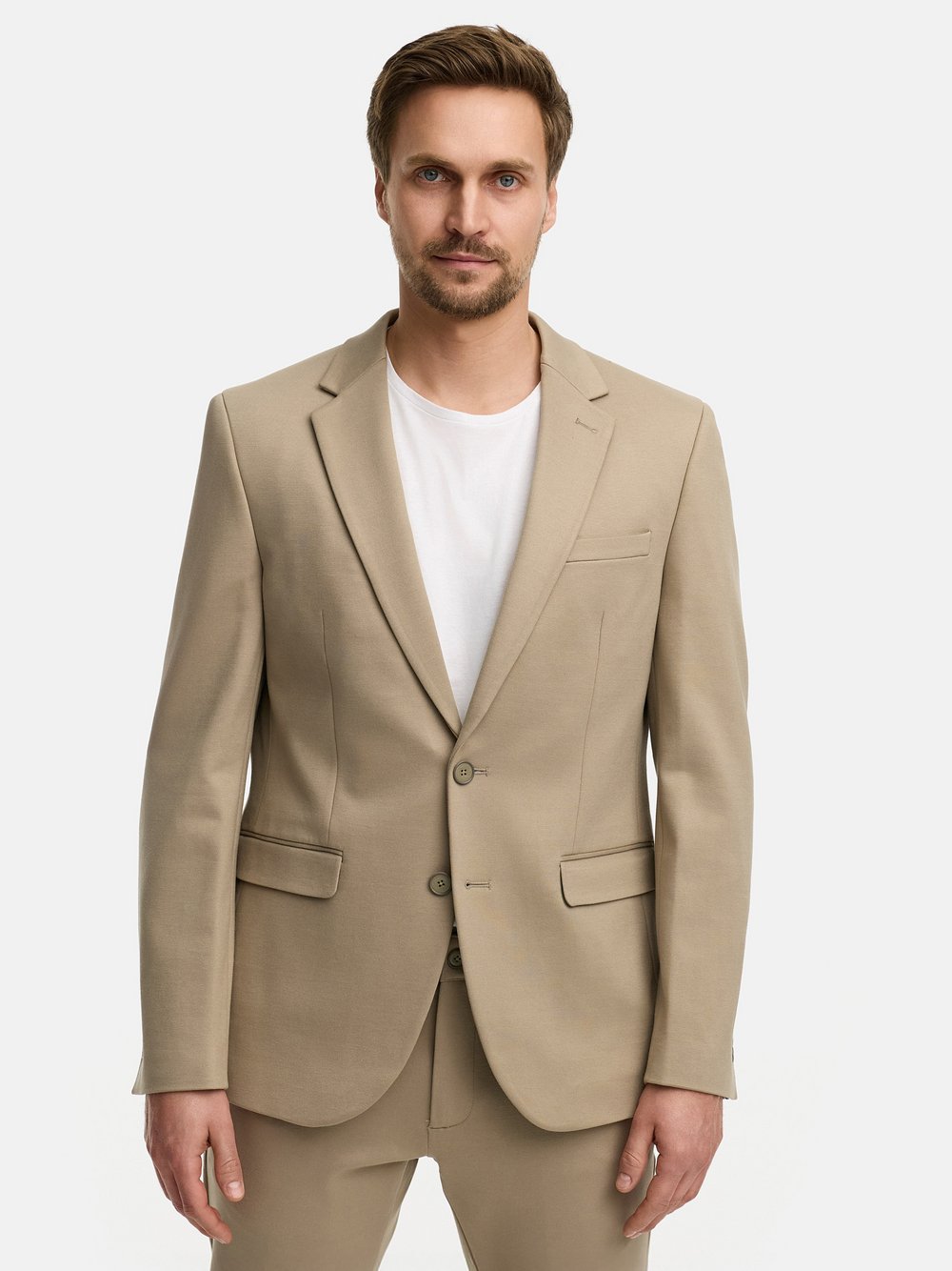 Jeff Sakko Herren Slim Fit Jersey grau, 46