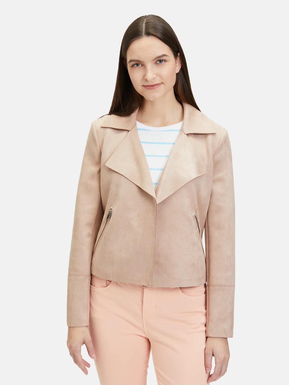 Cartoon Blazer-Jacke Damen beige, 46