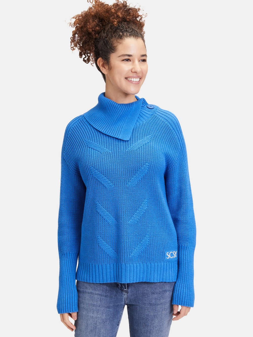 Betty Barclay Grobstrick-Pullover Damen Baumwolle blau, 42