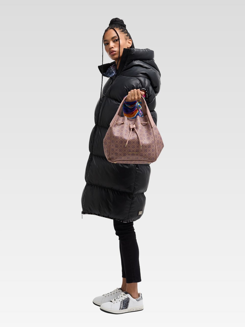 Carlo Colucci Beuteltasche  Damen Kunstleder rosa gemustert, ONE SIZE