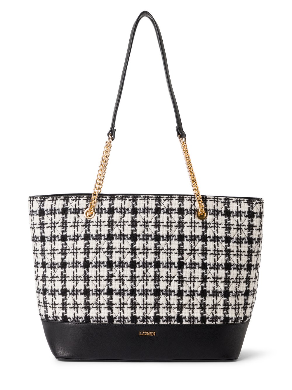 L.Credi Shopper Damen schwarz kariert, ONE SIZE