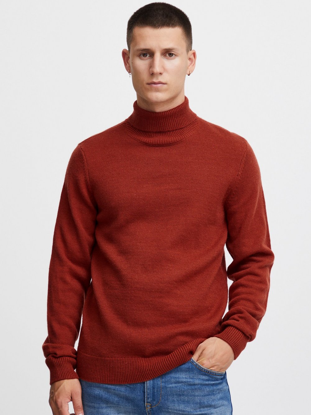 BLEND Rollkragenpullover Herren rot, XXXL