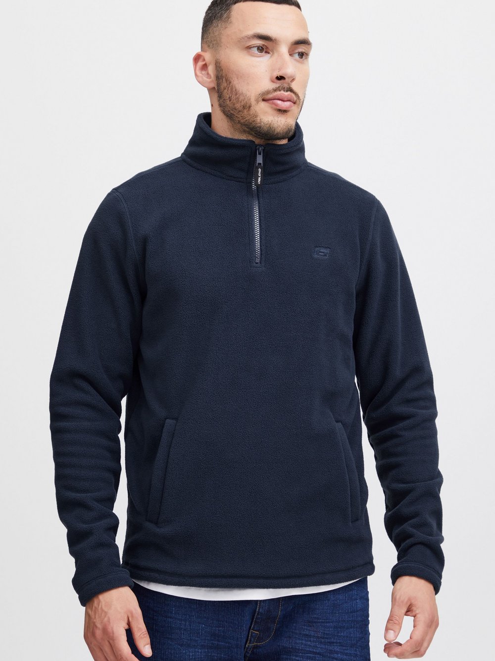 BLEND Fleecepullover Herren blau, L