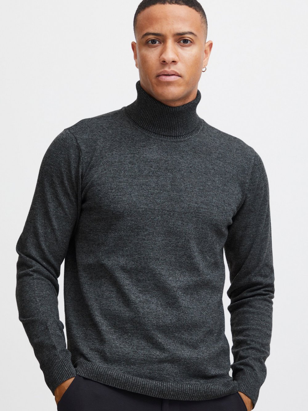 BLEND Rollkragenpullover Herren grau meliert, XL