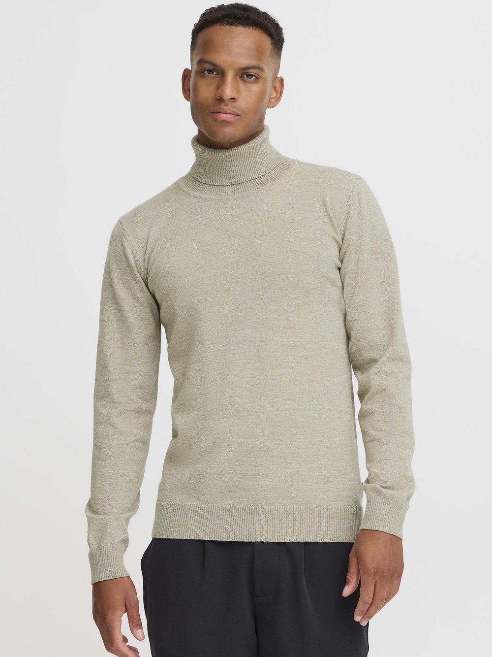 BLEND Rollkragenpullover Herren beige meliert, XXL