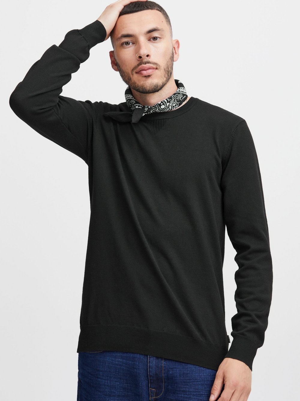 BLEND Strickpullover Herren schwarz meliert, XXL