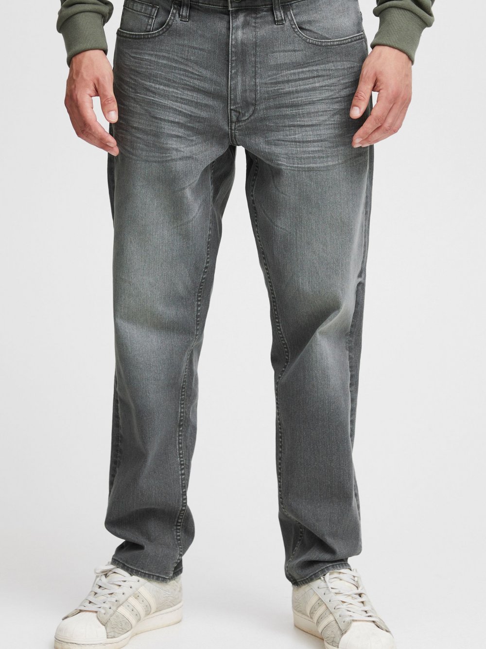 BLEND 5-Pocket-Jeans Herren Baumwolle grau, 33-34