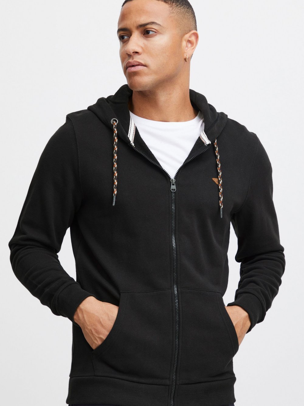 BLEND Kapuzensweatjacke Herren Baumwolle schwarz, XXXL