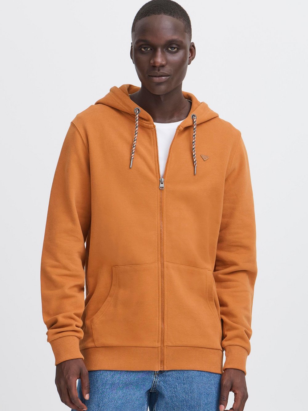 BLEND Kapuzensweatjacke Herren Baumwolle braun, L