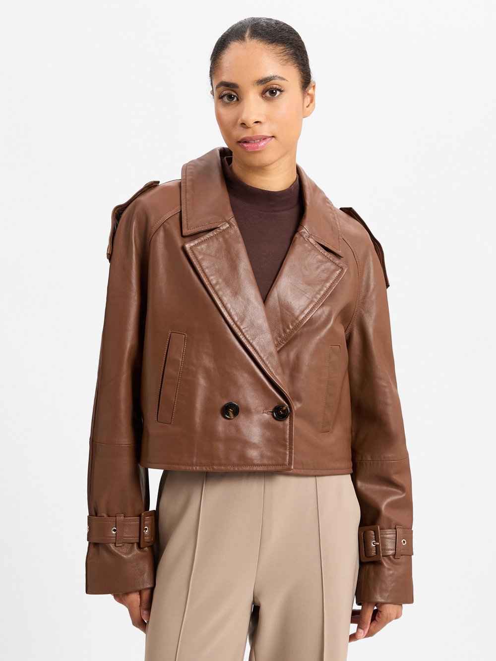 Marc Cain Lederjacke Damen braun, 40