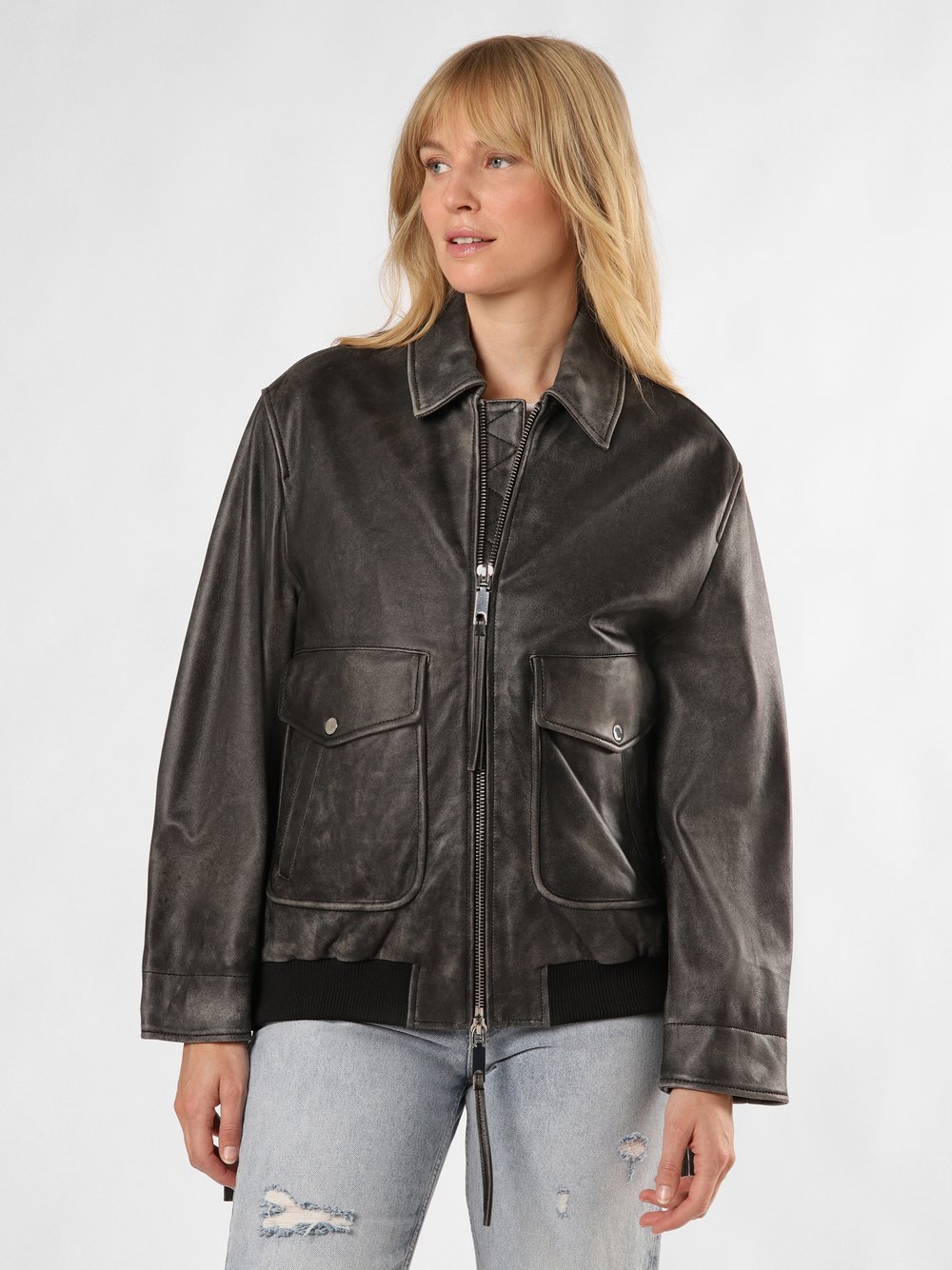 MAX&Co. Lederjacke Damen schwarz, 36